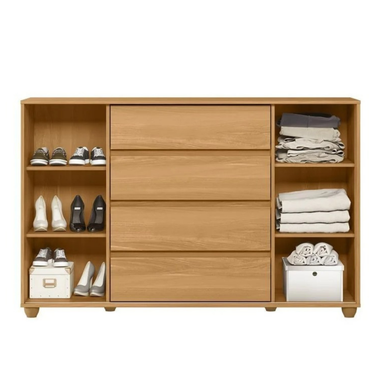 Cômoda 2 Portas de Correr 4 Gavetas 150cm Evidenza