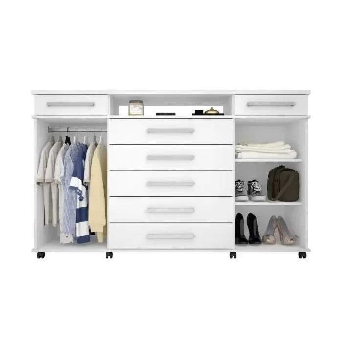Cômoda 7 Gavetas 2 Portas 170cm Branco London