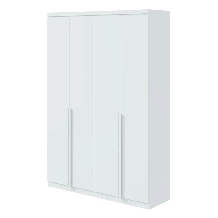 Guarda-Roupa Solteiro 4 Portas 2 Gavetas Alonzo Branco 100% MDF