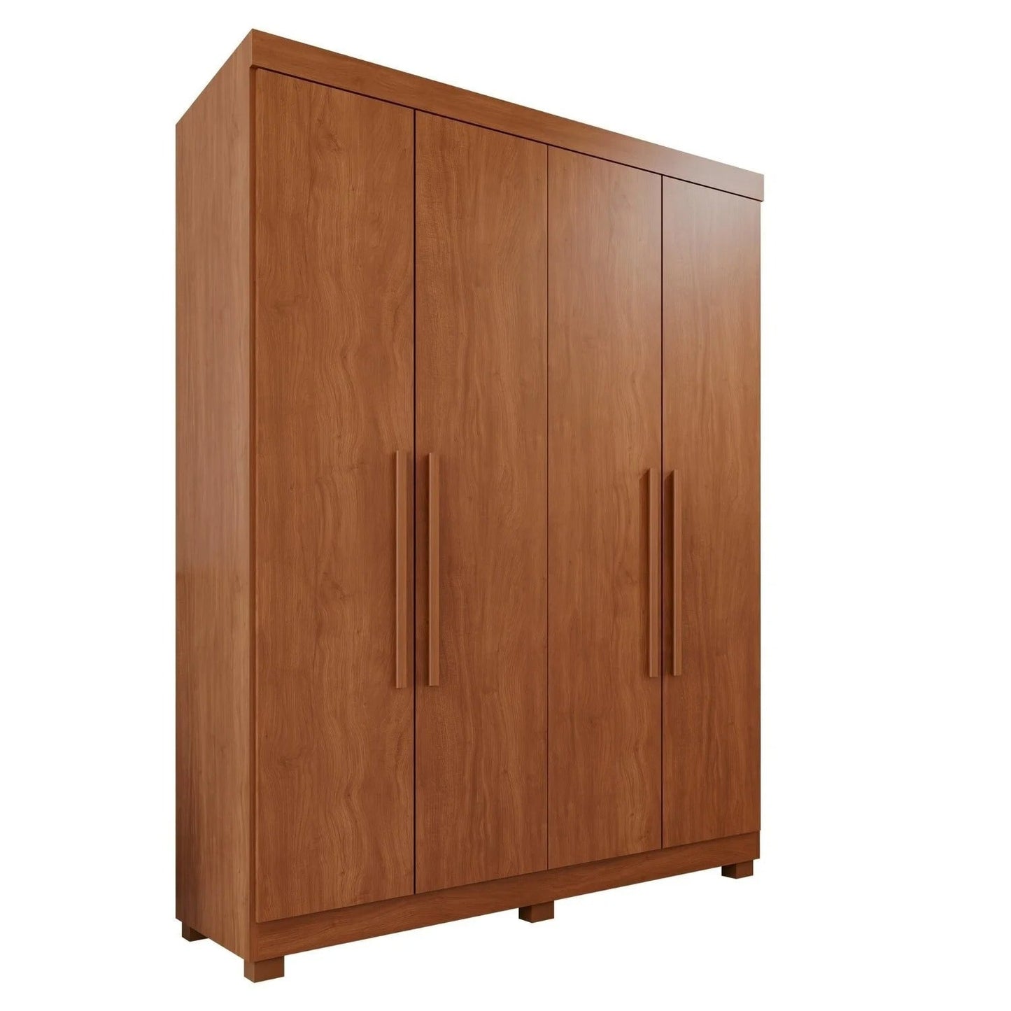 Guarda-Roupa Solteiro 4 Portas 3 Gavetas Roma Cinamomo