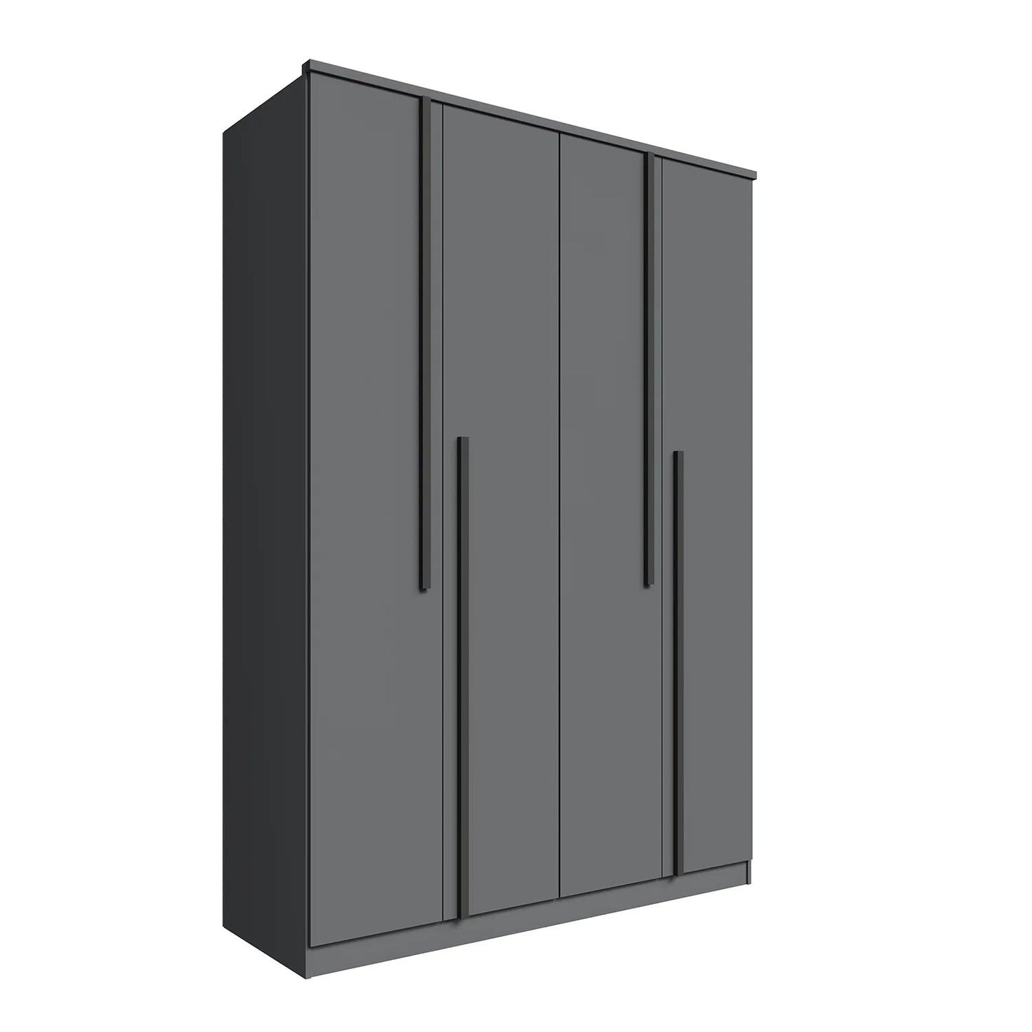 Guarda-Roupa Solteiro 4 Portas 2 Gavetas Sarah Grafite 100% MDF