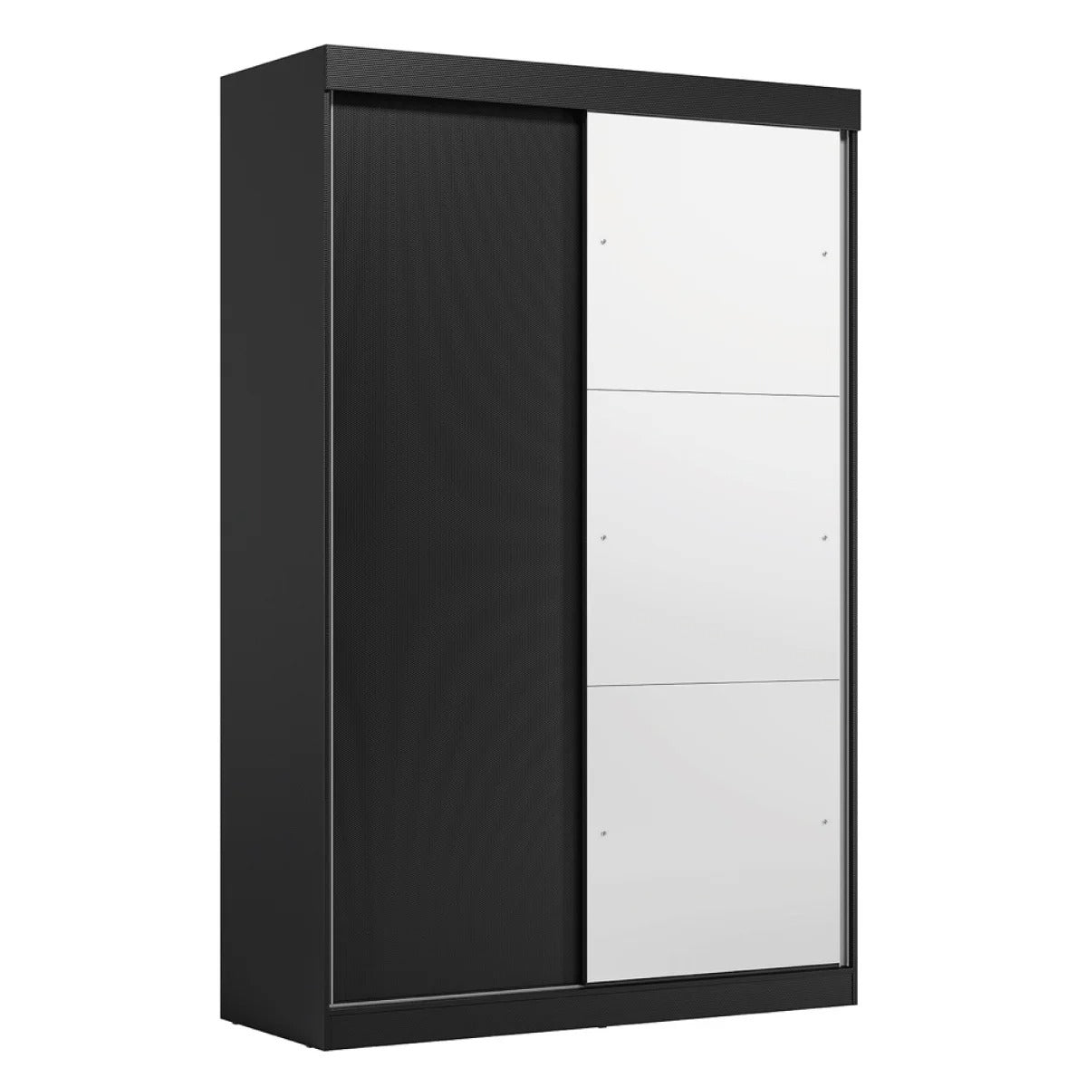 Guarda-Roupa Solteiro 2 Portas com Espelho e 2 Gavetas Peônia Preto Prime