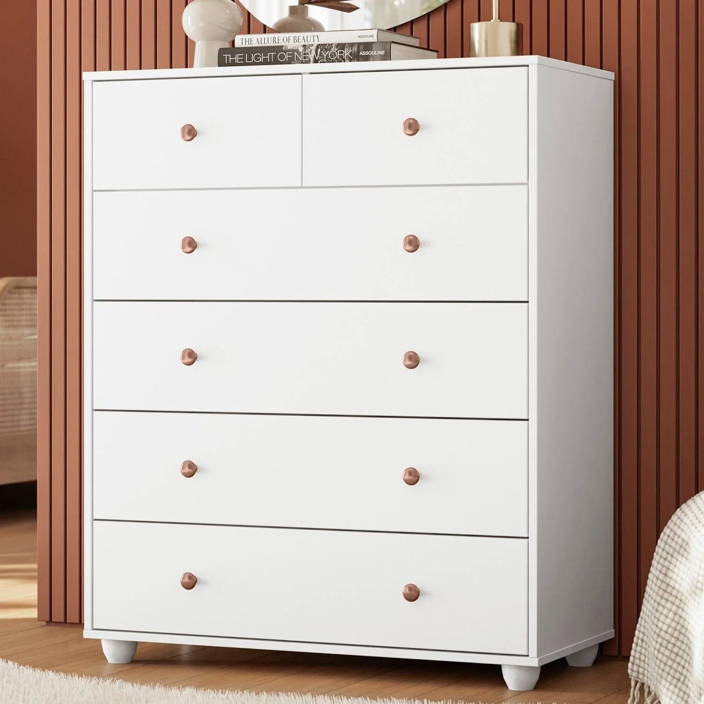 Cômoda 6 Gavetas 90cm Branco Vittoria