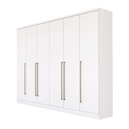Guarda-Roupa Casal 6 Portas 8 Gavetas 270cm Portugal Branco Neve
