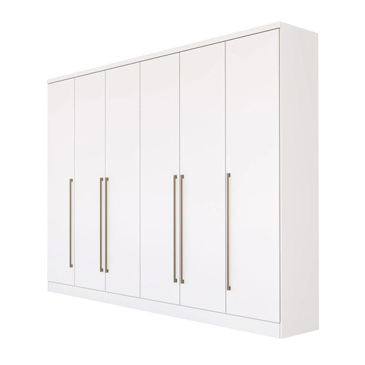 Guarda-Roupa Casal 6 Portas 8 Gavetas 270cm Portugal Branco Neve
