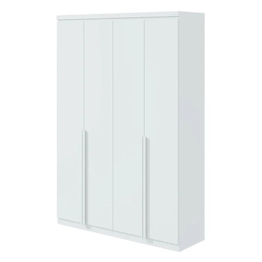 Guarda-Roupa Solteiro 4 Portas 2 Gavetas Alonzo Branco 100% MDF