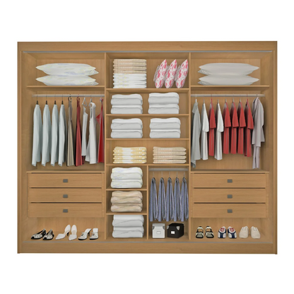 Guarda-Roupa Casal 3 Portas com Espelho e 6 Gavetas Miami Cinamomo/Off White