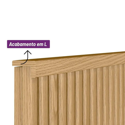 Cabeceira Casal Queen 240cm com Frame Laranjeiras Carvalho