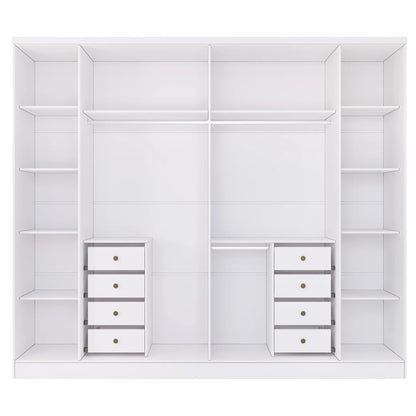 Guarda-Roupa Casal 6 Portas 8 Gavetas 270cm Portugal Branco Neve