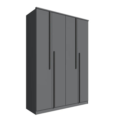 Guarda-Roupa Solteiro 4 Portas 2 Gavetas Sarah Grafite 100% MDF