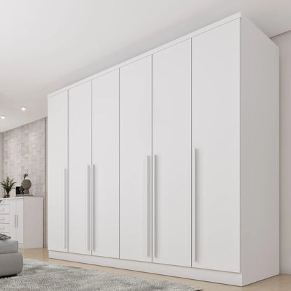 Guarda-Roupa Casal 6 Portas 8 Gavetas 270cm Portugal Branco Neve