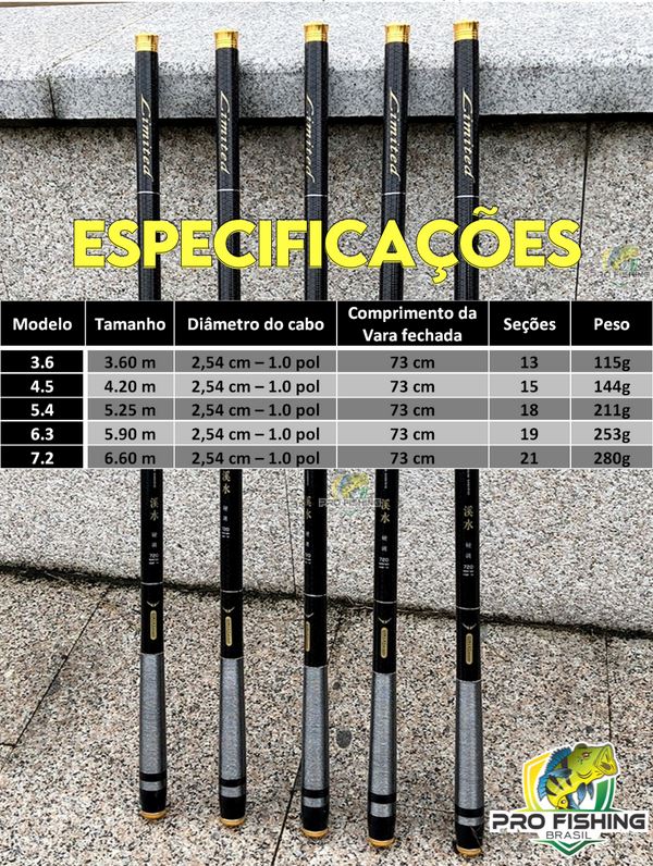 Nova Vara Telescópica de Carbono Premium LIMITED FNT1435